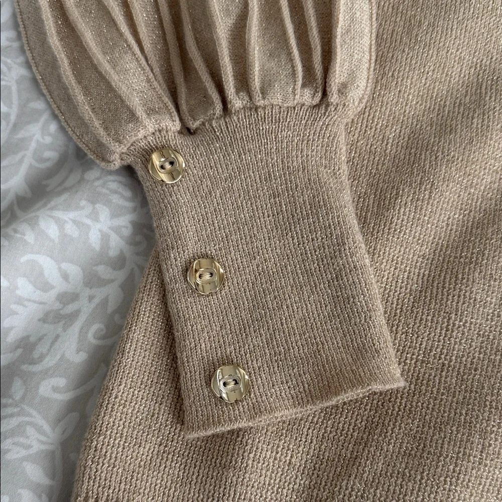 NWT!! Nanette Lepore Sweater with Pleated Sleeves - Picture 2 of 5